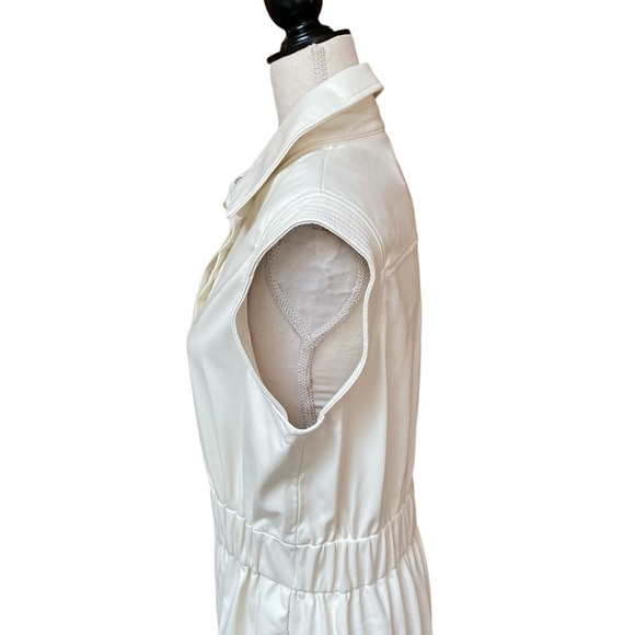 House of Harlow 1960 Arctic Wolf Faux Leather Midi Shirt Dress Size M NWT - Picture 9 of 16